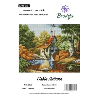 Embroidery kit Cabin Autumn