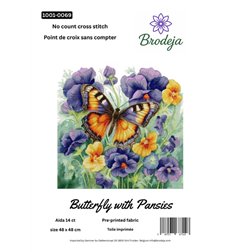 Stickset Schmetterling mit Stiefmütterchen
