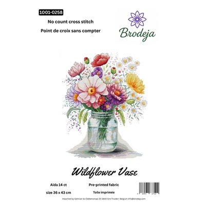 Stickset Wildblumenvase