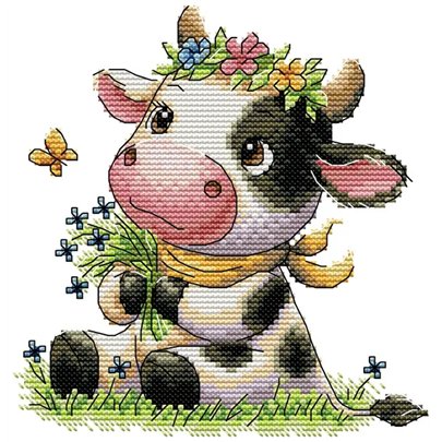 Borduurpakket Schattig koeitje
