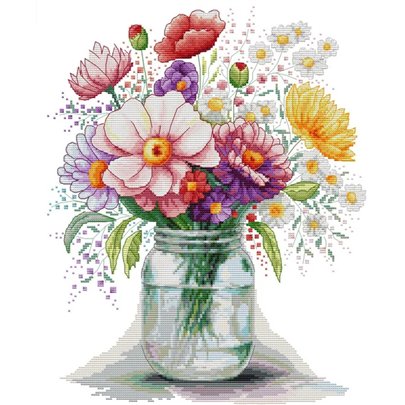 Stickset Wildblumenvase