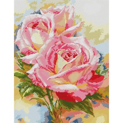 Embroidery kit Pink roses
