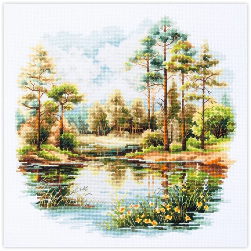 Embroidery kit Forest Lake Embroidery kit Forest Lake