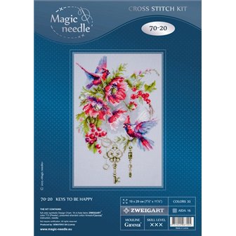 Embroidery kit Keys to be Happy