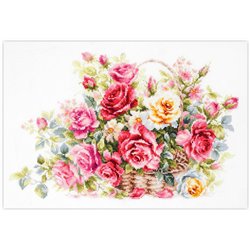 Kit de broderie Panier de roses Kit de broderie Panier de roses