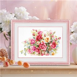 Embroidery kit Basket with Roses