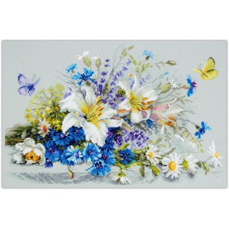 Borduurpakket Lelies en korenbloemen