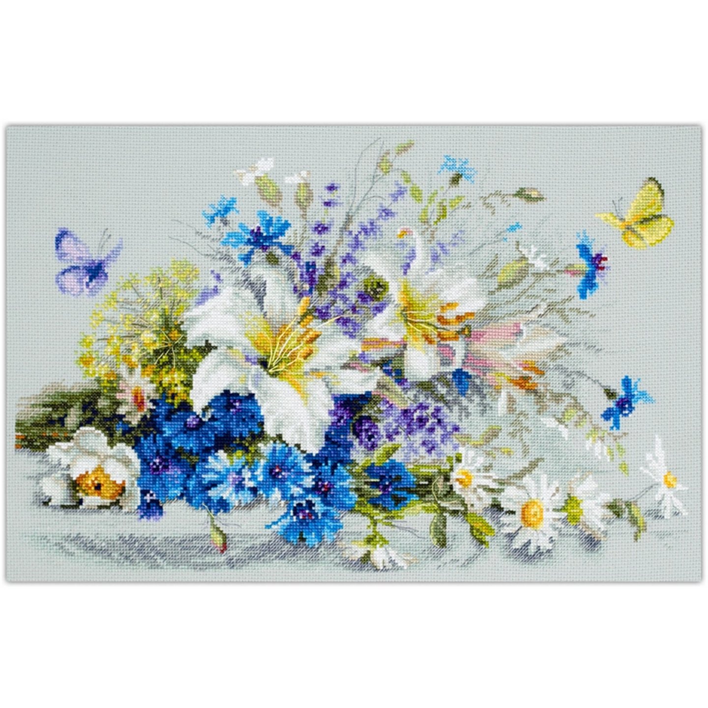 Borduurpakket Lelies en korenbloemen