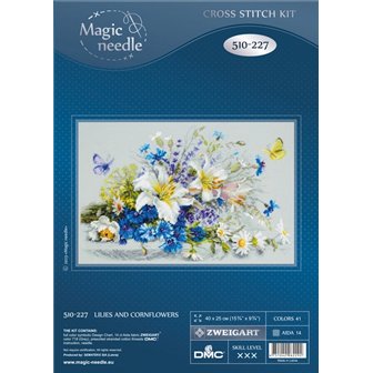Borduurpakket Lelies en korenbloemen