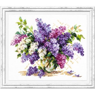 Stickset Flieder