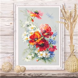 Embroidery kit Poppies and Daisies