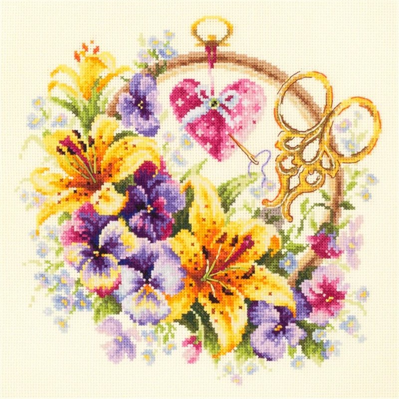 Embroidery kit Lilies for Needlewoman