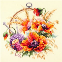 Embroidery kit Poppies for Needlewoman