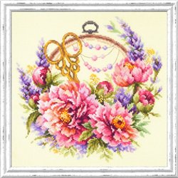 Kit de broderie Pivoines pour la brodeuse Kit de broderie Pivoines pour la brodeuse