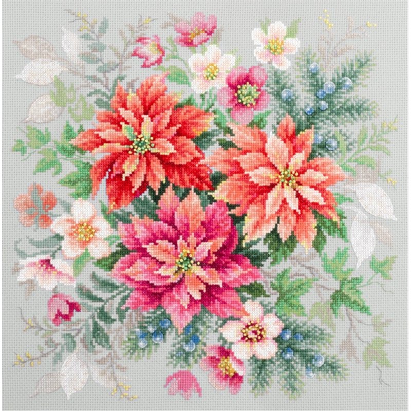 Borduurpakket Bloemenmagie. Kerstster Borduurpakket Bloemenmagie. Kerstster