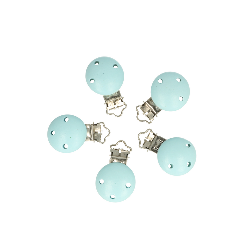 Houten speenklem baby blauw