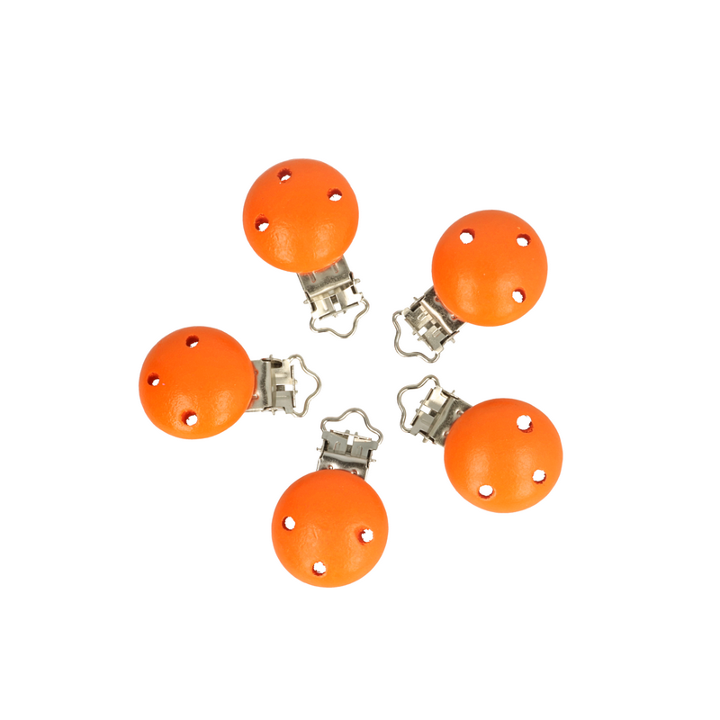 Houten speenklem oranje