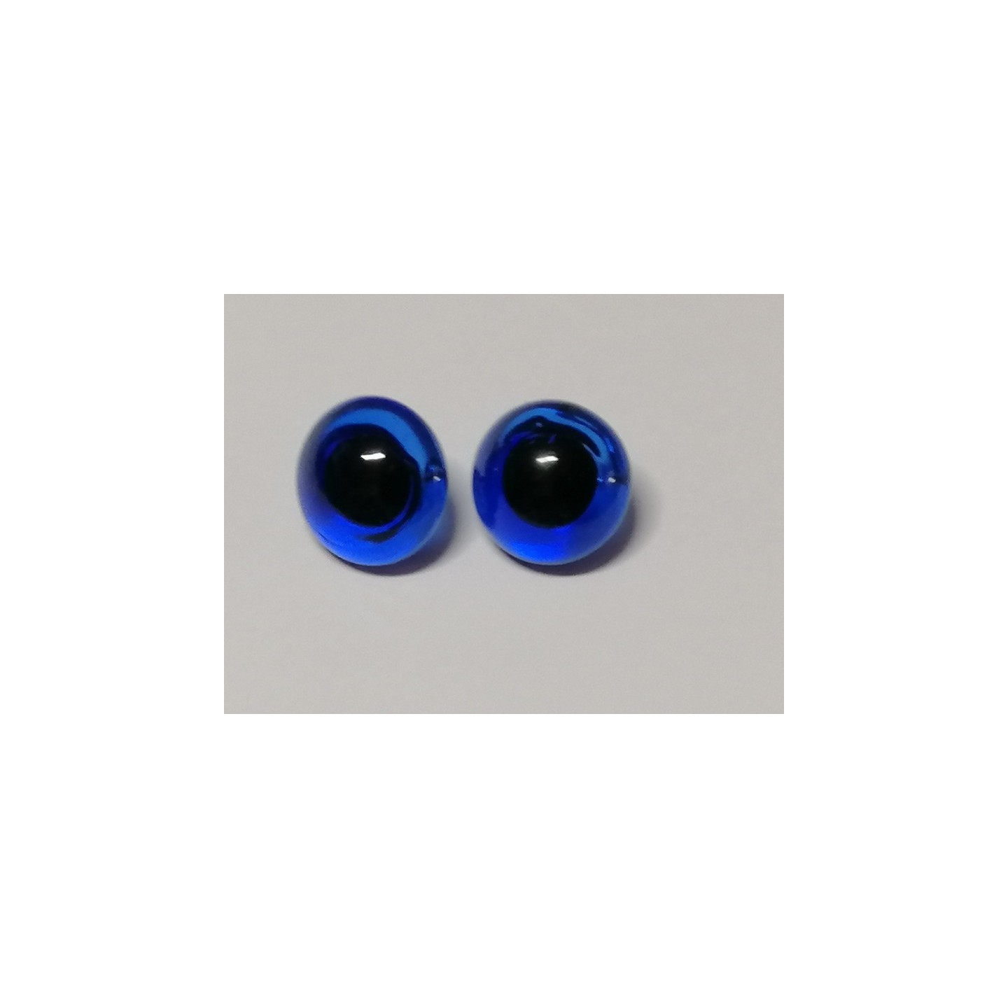   glass animal eye to sew 15 mm blue