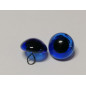 Dierenoog 15 mm in glas blauw