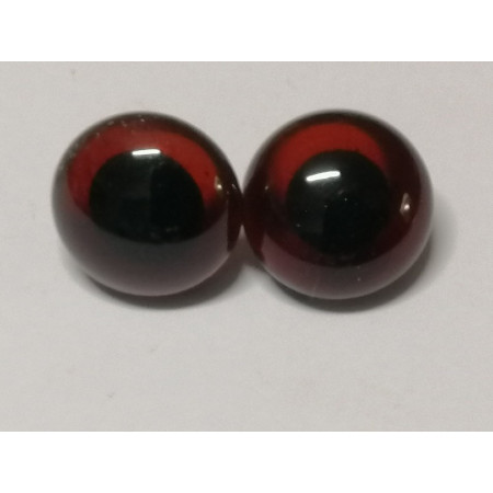   glass animal eye to sew 15 mm brown