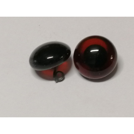Tierauge Glas zum Nähen 15 mm Braun