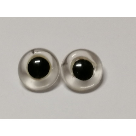   Tierauge Glas zum Nähen 15 mm klar