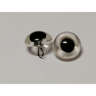   glass animal eye to sew 15 mm clear