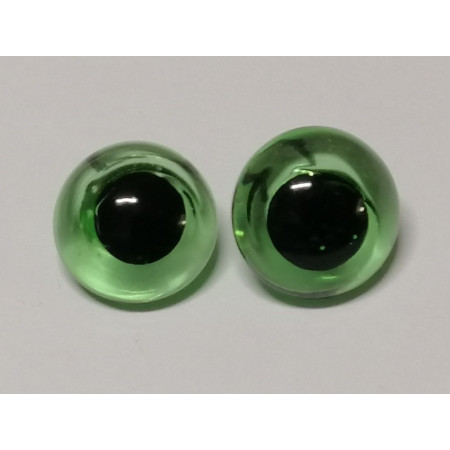   oeil d'animal en verre à coudre 15 mm vert