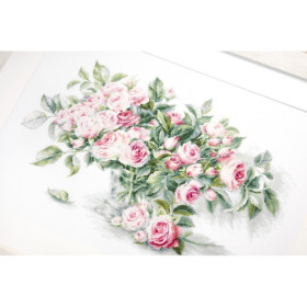 Luca-S Stickset Strauß rosa Rosen