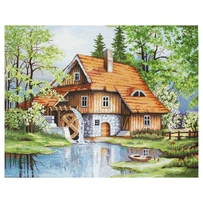 Borduurpakket Lente landschap Borduurpakket Lente landschap