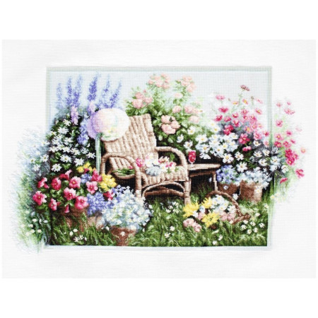 Stickset blühender Garten