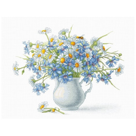Luca-S Embroidery kit Cornflowers and camomiles