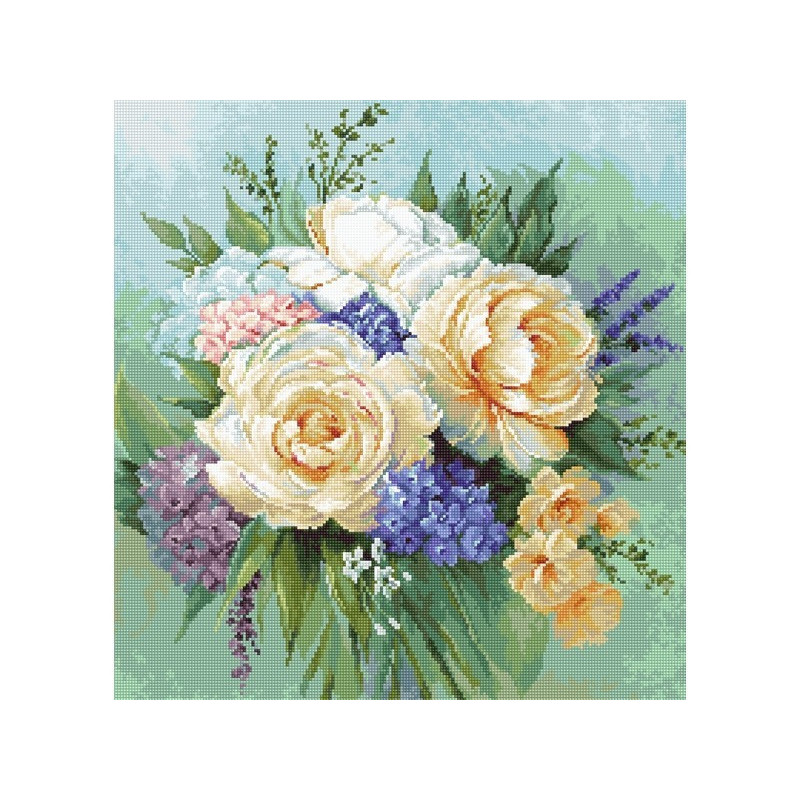 Borduurpakket Bloemen boeket 1 Borduurpakket Bloemen boeket 1