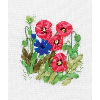 Panna Stickset Mohnblumen und Kornblumen