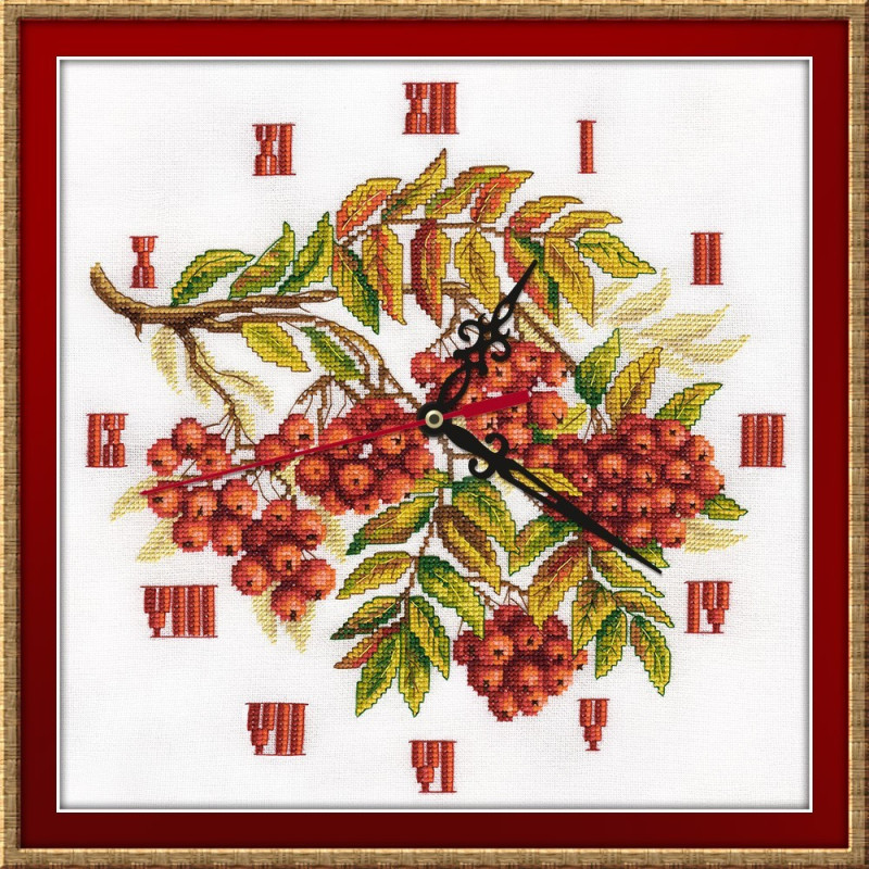 Horloge. Grappes de sorbier Horloge. Grappes de sorbier