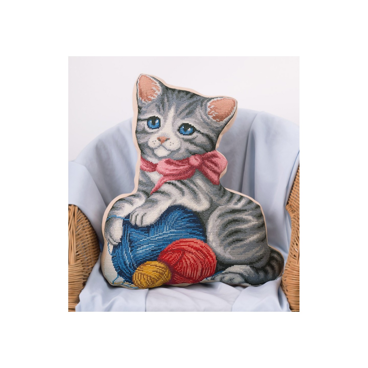Panna borduurkussen Mijn kitten kussen