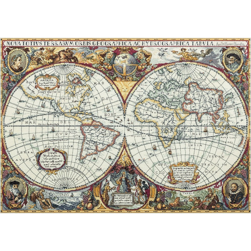 Borduurpakket Geografische kaart van de wereld