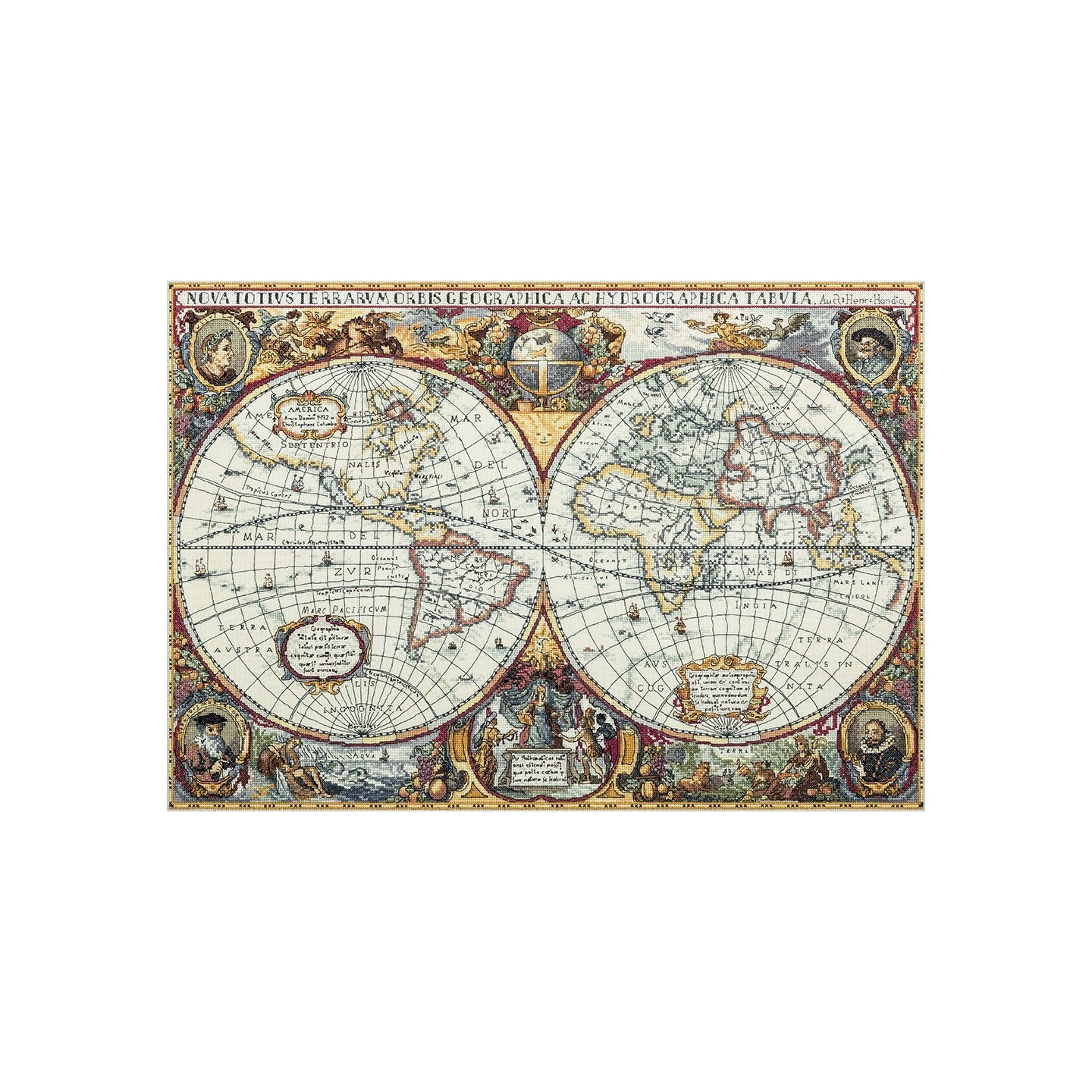 Panna Stickset Geografische Weltkarte