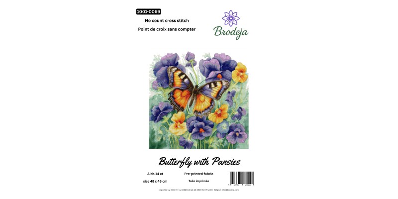 Brodeja embroidery kits: stitching on pre-printed Aida
